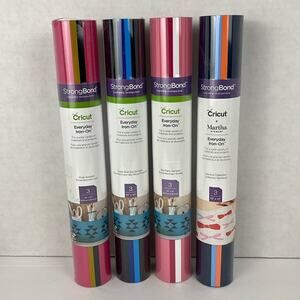 Cricut Brand StrongBond Everyday Iron-On Vinyl 4 Packs 3 Sheets Each 12x12 Inch